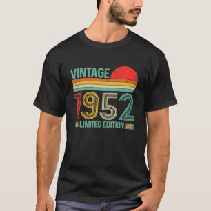 Vintage 1952 74e verjaardagsdecoraties mannen vrou t-shirt