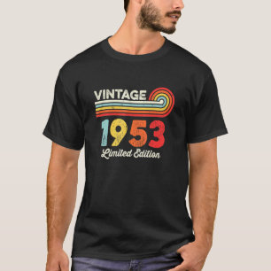 Vintage 1953 Mannen Vrouwen geboren in 1953 T-shirt