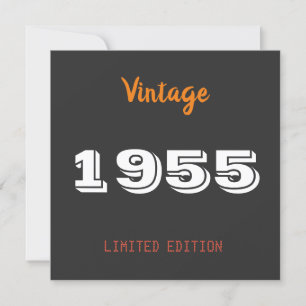 Vintage 1955 70ste verjaardag Uitnodiging