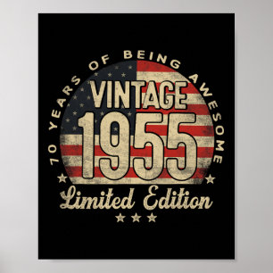 Vintage 1955 Limited Edition 70-jarige cadeaus VS Poster