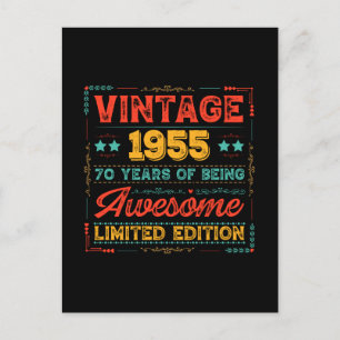 Vintage 1955 Made in 1955 70ste verjaardag 70 jaar Feestdagenkaart