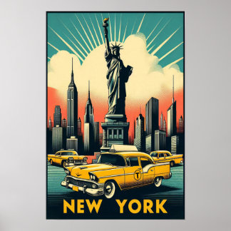 Vintage 1955 New York City Skyline Poster
