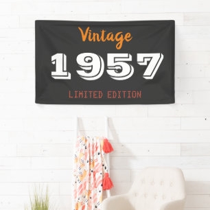 Vintage 1957 Beperkte Oplage Banner – Retro 69th