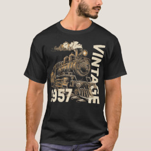 Vintage 1957 Steampunk Stoomtrein Locomotief 67e T-shirt