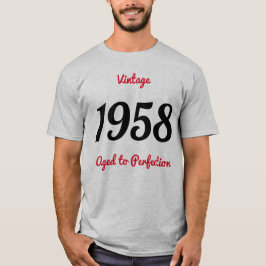 Vintage 1958 Gerijpt Tot Perfectie 60 Verjaardagsf T-shirt