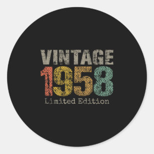 Vintage 1958 Limited Edition 67e verjaardagscadeau Ronde Sticker