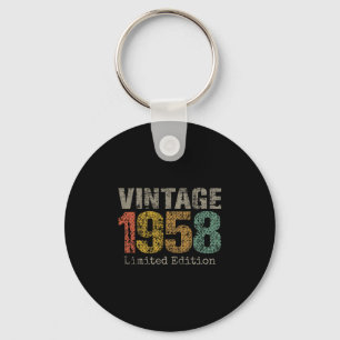 Vintage 1958 Limited Edition 67e verjaardagscadeau Sleutelhanger