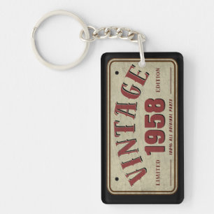 Vintage 1958 Limited Edition Alle originele onderd Sleutelhanger