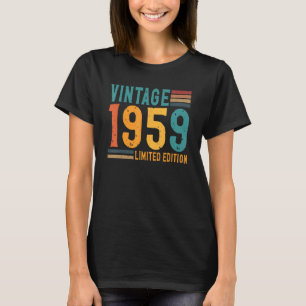 Vintage 1959 63 jaar oude verjaardagsretro t-shirt