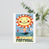 Vintage 1959 Portugal Zeesoside Revel Poster Briefkaart (Staand voorkant)