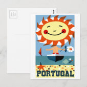 Vintage 1959 Portugal Zeesoside Revel Poster Briefkaart (Voorkant / Achterkant)