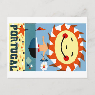Vintage 1959 Portugal Zeesoside Revel Poster Briefkaart