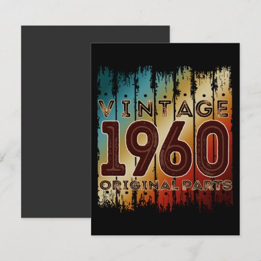 vintage 1960 originele onderdelen uitnodiging (Voorkant / Achterkant)