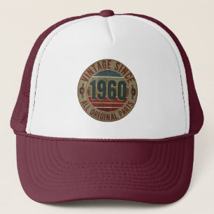 VINTAGE 1960 VERJAARDAGSCADEAU TRUCKER HOED PET