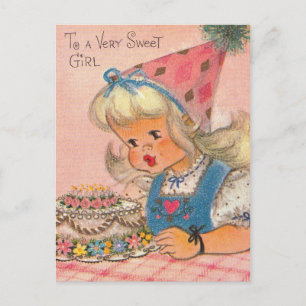 Vintage 1960 voor een zeer lekker meisje met een g briefkaart