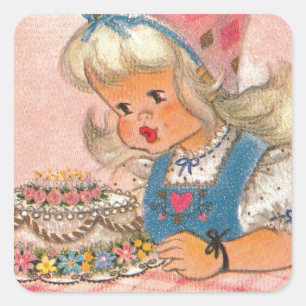 Vintage 1960 voor een zeer lekker meisje met een g vierkante sticker