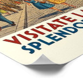 Vintage 1960s Florence, Italië Reisposter Poster (Hoek)