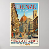 Vintage 1960s Florence, Italië Reisposter Poster (Voorkant)