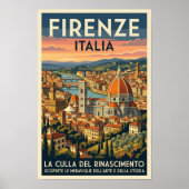 Vintage 1960s Florence, Italië Reisposter Poster (Voorkant)