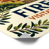 Vintage 1960s Florence, Italië Reisposter Poster (Hoek)