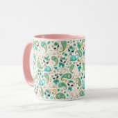 Vintage 1960's Kat Paisley Mok (Voorkant links)
