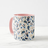 Vintage 1960's Kat Paisley Mok (Voorkant links)