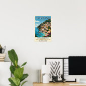 Vintage 1960s Positano, Italië Reisposter Poster (Thuiskantoor)