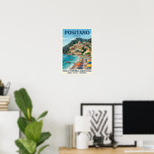 Vintage 1960s Positano, Italië Reisposter Poster (Thuiskantoor)