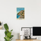Vintage 1960s Positano, Italië Reisposter Poster (Thuiskantoor)