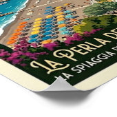 Vintage 1960s Positano, Italië Reisposter Poster (Hoek)
