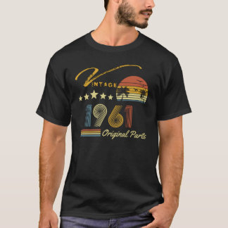 Vintage 1961 62e Verjaardag 62 jaar oud Retro T-shirt