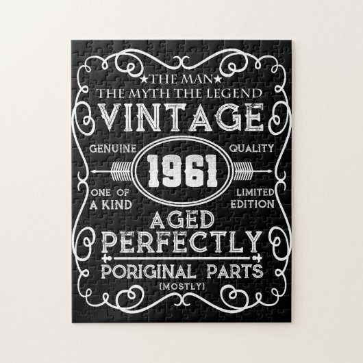 Vintage 1961 Man Myth Legend 60th Birthday Legpuzzel (Verticaal)