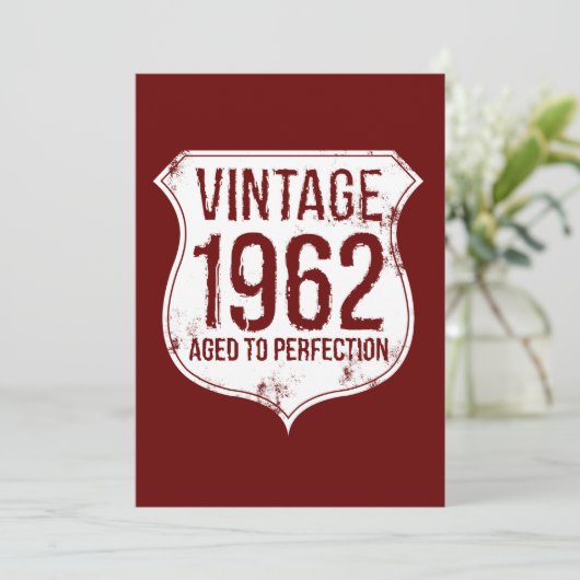 Vintage 1962 Aged To Perfection Kaart (Staand voorkant)