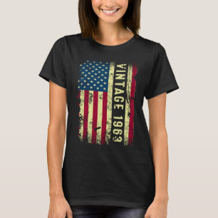 Vintage 1963 Amerikaanse vlag 60 Jaar Oud 60e Gebo T-shirt