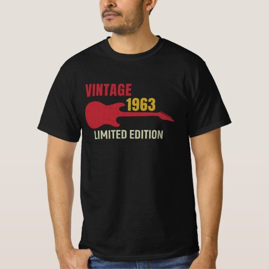 Vintage 1963 – Guitar Edition Design T-shirt (Voorkant)
