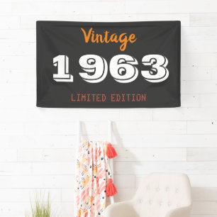 Vintage 1963 Limited Edition 63e verjaardagscadeau Spandoek
