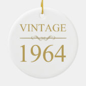 Vintage 1964 60e geboortedag keramisch ornament (Achterkant)