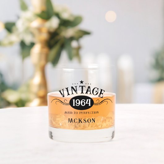 Vintage 1964 60e geboortedag whisky glas (Insitu (Huwelijk))