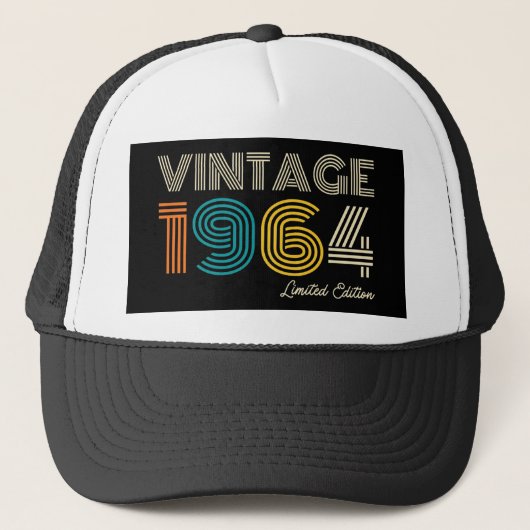Vintage 1964 Limited Edition 60th Birthday Trucker Pet (Voorkant)