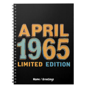 Vintage 1965 Limited Edition 60e verjaardagscadeau Notitieboek