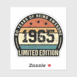 Vintage 1965 Retro 60th Birthday Anniversary Sticker