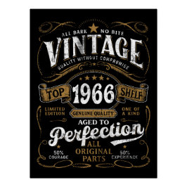 Vintage 1966 Birthday Aged To Perfection 60th  Perfect Poster