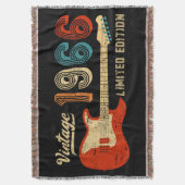 Vintage 1966 Birthday Electric Guitar Lover Gift Deken (Voorkant Verticaal)