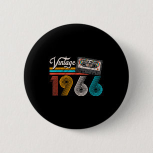 Vintage 1966 cassetteband 60ste verjaardag 60 jaar ronde button 5,7 cm