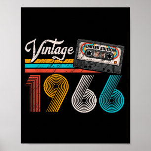Vintage 1966 cassetterecorder 60ste verjaardag 60  poster