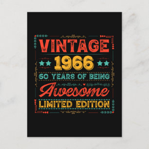 Vintage 1966 Gemaakt in 1966 60e Verjaardag 60 Jaa Briefkaart
