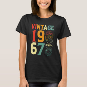 Vintage 1967 55 Jaar Oud Verjaardag Camping Wandel T-shirt