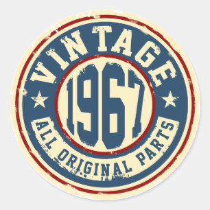 Vintage 1967 Alle oorspronkelijke onderdelen Ronde Sticker