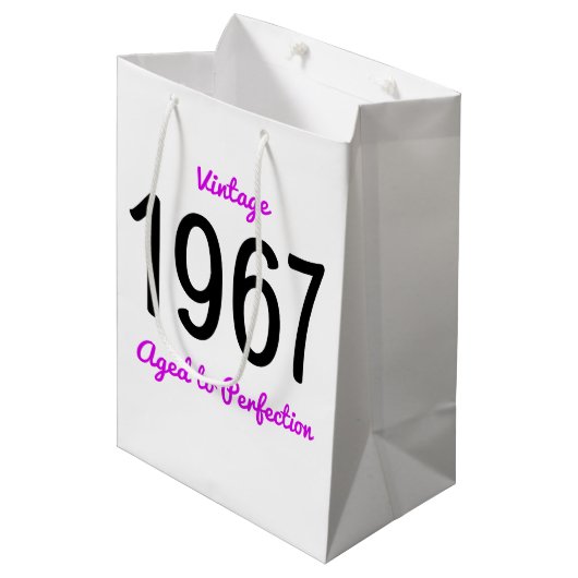 Vintage 1967 Gerijpt Tot In De Perfectie 50 Verjaa Medium Cadeauzakje (Voorkant Gekanteld)