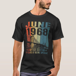 Vintage 1968 54 jaar oud gemaakt in juni 1968 54e t-shirt